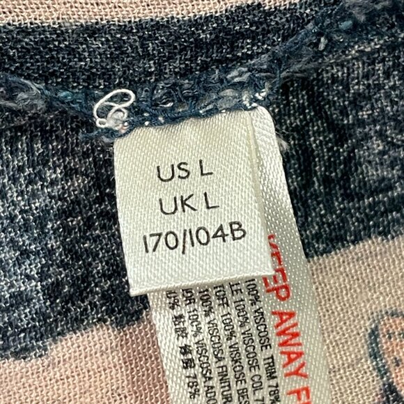 INTIMATELY FREE PEOPLE "Count Me In Trapeze" Lace Trim Top Paisley Black/Pink L - Picture 10 of 10